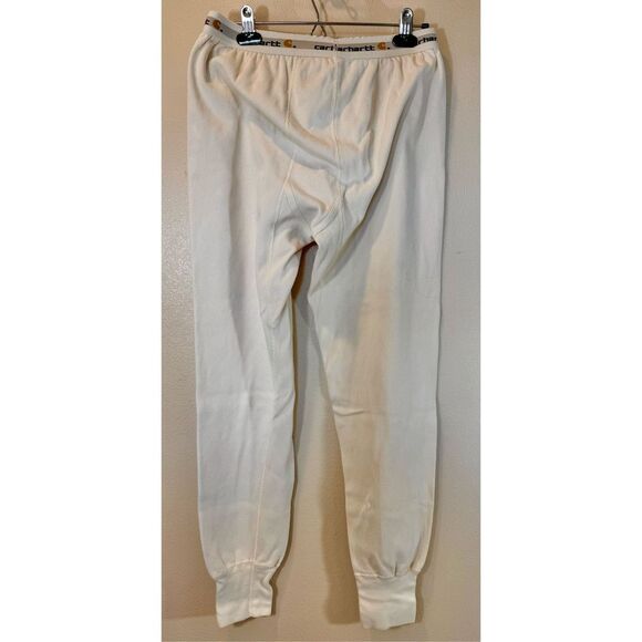 Carhartt Tall Spell Out Waffle Knit Base Layer Cream Thermal Long Johns Large - Picture 3 of 10